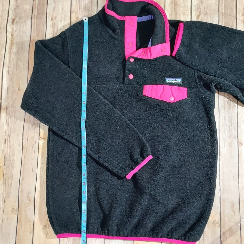 Patagonia Synchilla black/pink Snap-T fleece pullover S - Picture 11 of 12